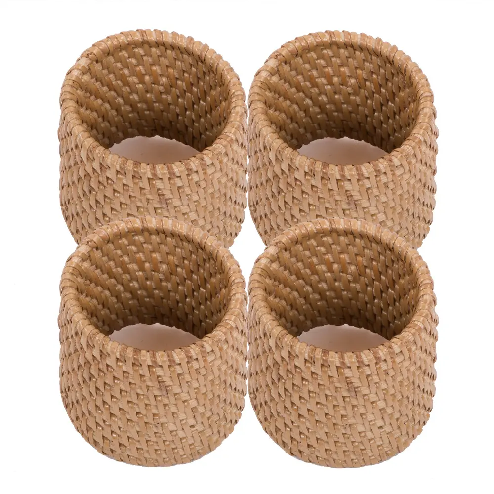 Rattan Servettirengas 4,5 cm 4 kpl Beige