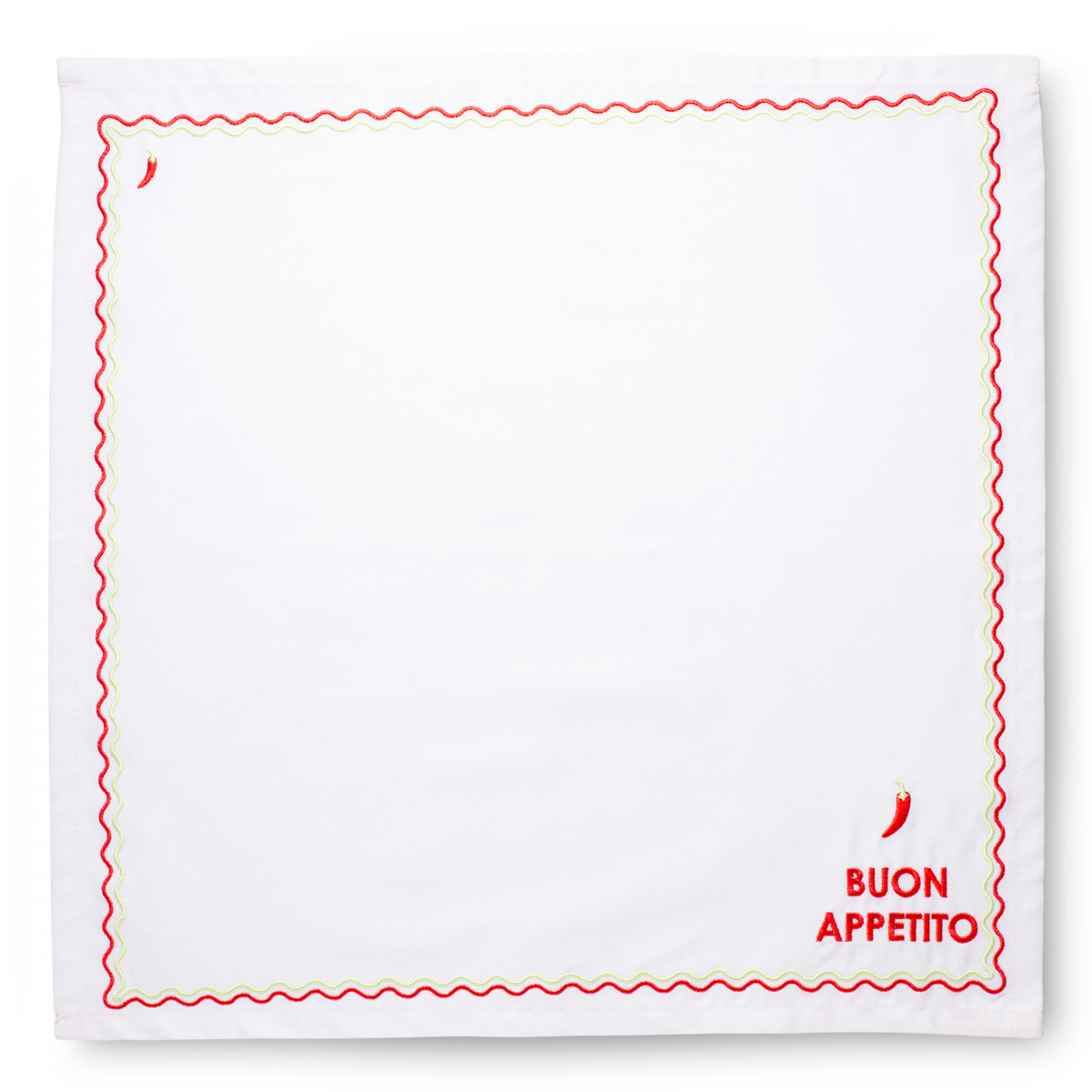 Vondels Summer Party servett 45 cm 2-pack BUON APPETITO white