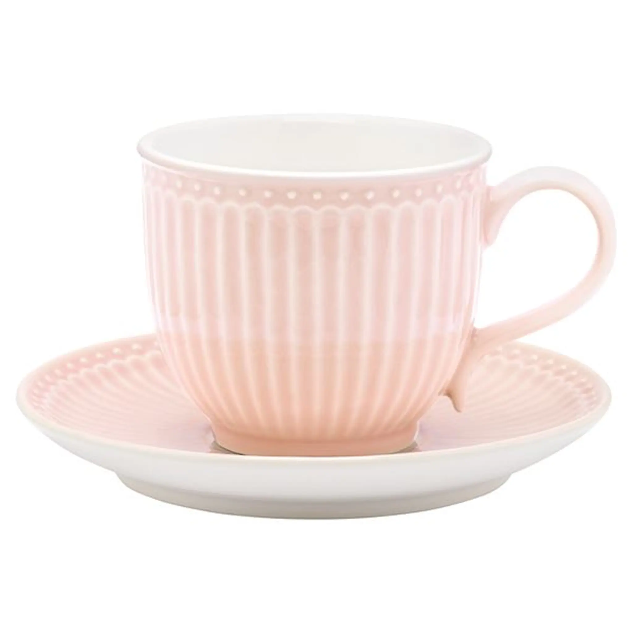 GreenGate Everyday Alice kopp med fat 20 cl pale pink