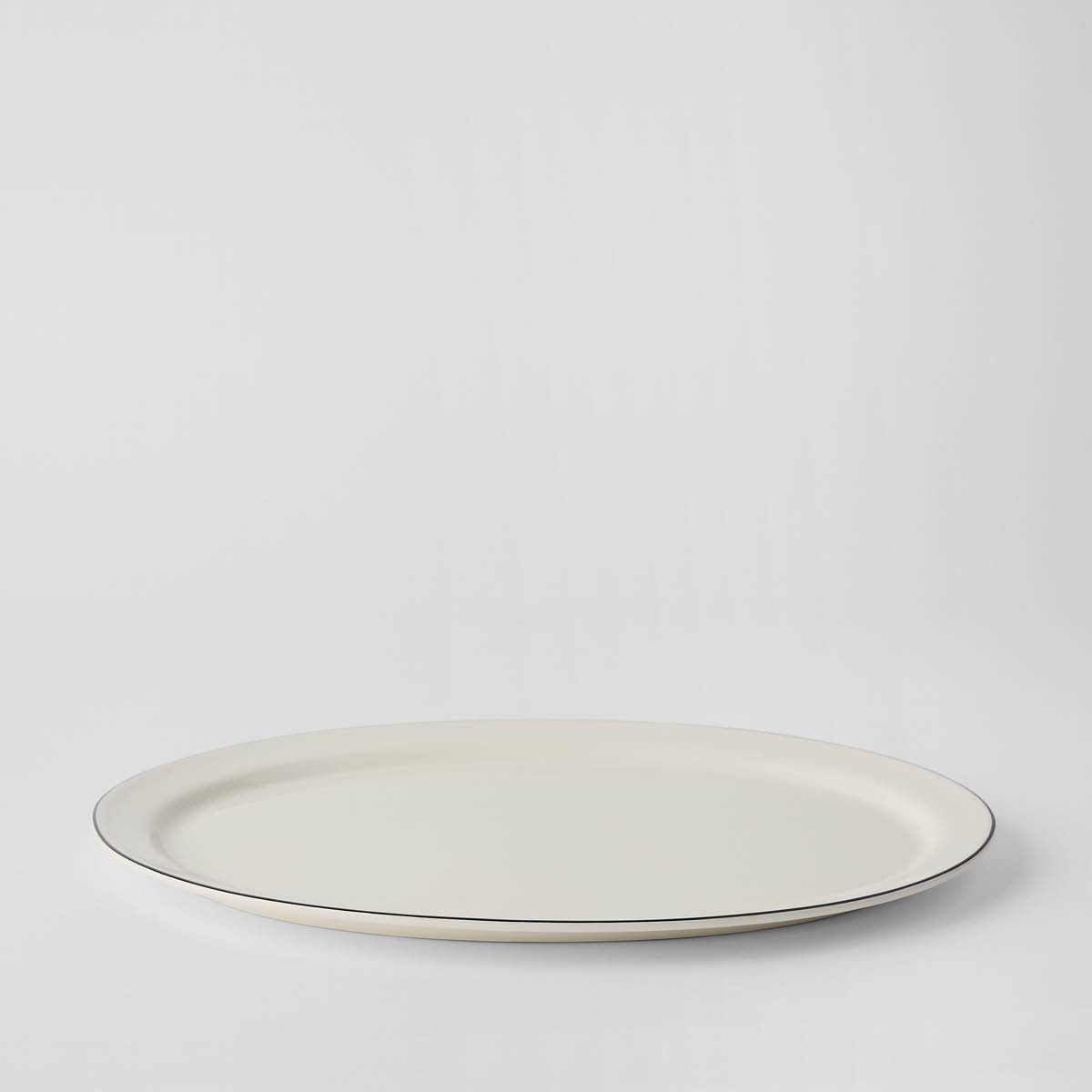 Gustafsberg Natur ovalt serveringsfat 34,5x26 cm snøhvit