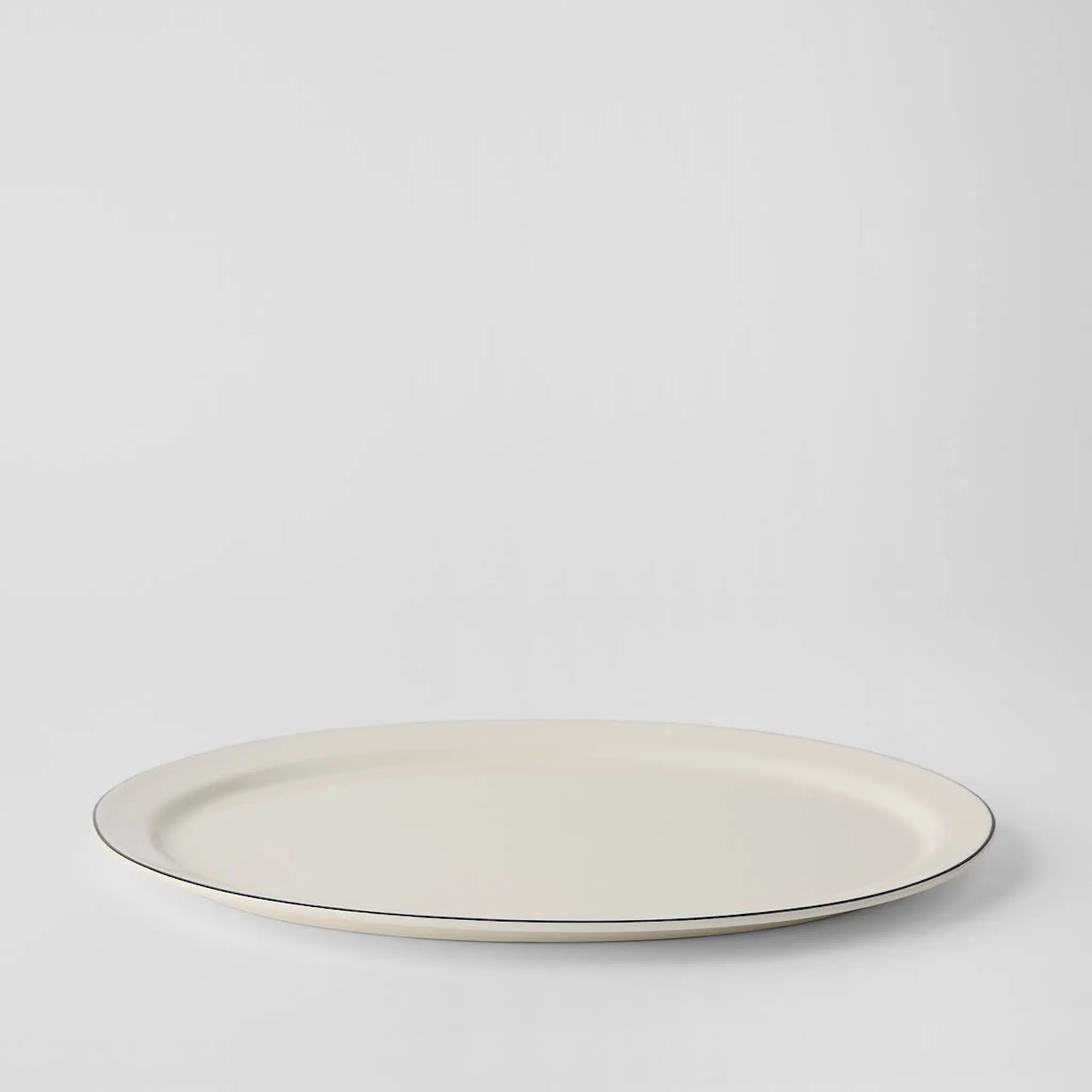 Gustafsberg Natur ovalt serveringsfat 34,5x26 cm snøhvit