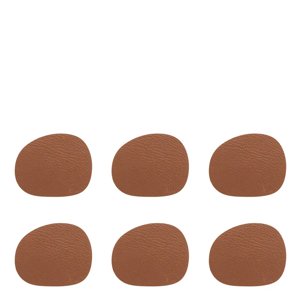 Raw buffalo underlag 12,2x10 cm 6 stk cinnamon brown