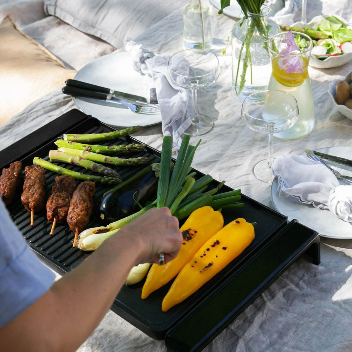 CHAMPION Elektrisk bordgrill XXL 47x32 cm svart