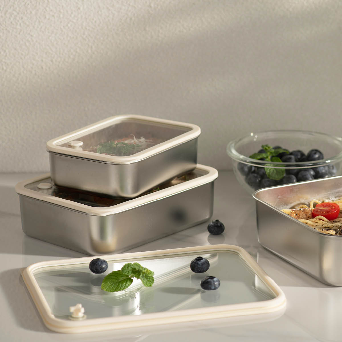 Modern House Smart Seal förvaringsset 3 delar stål