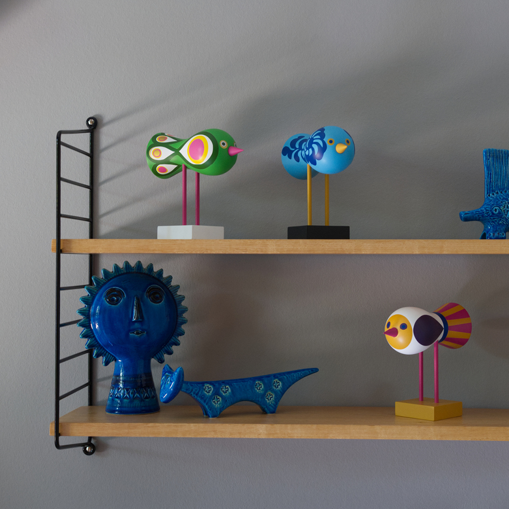 Design House Stockholm Birds 1967 no 2 16 cm grønn/rosa