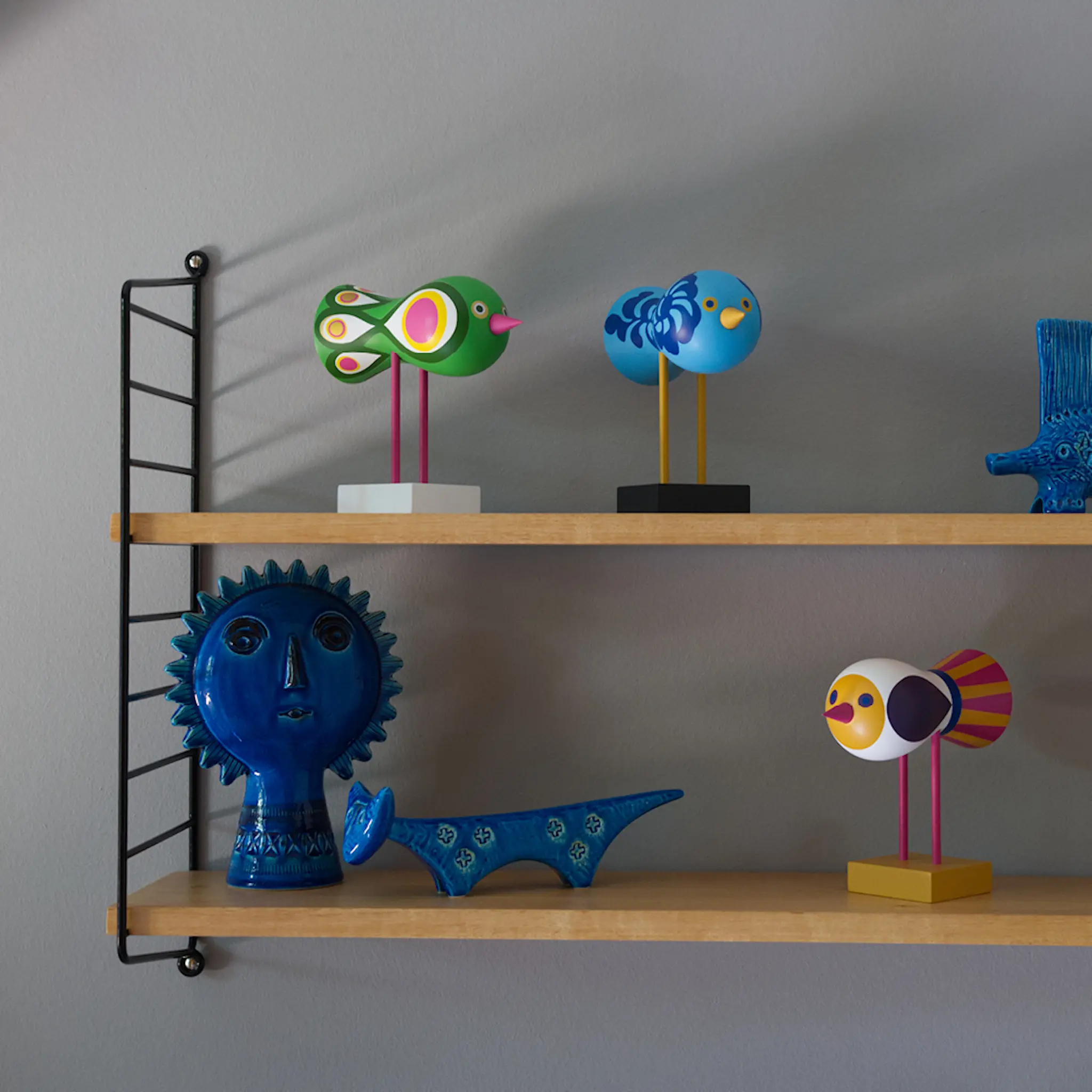 Design House Stockholm Lisa Larson Birds 1967 No.2 16 cm grön/rosa