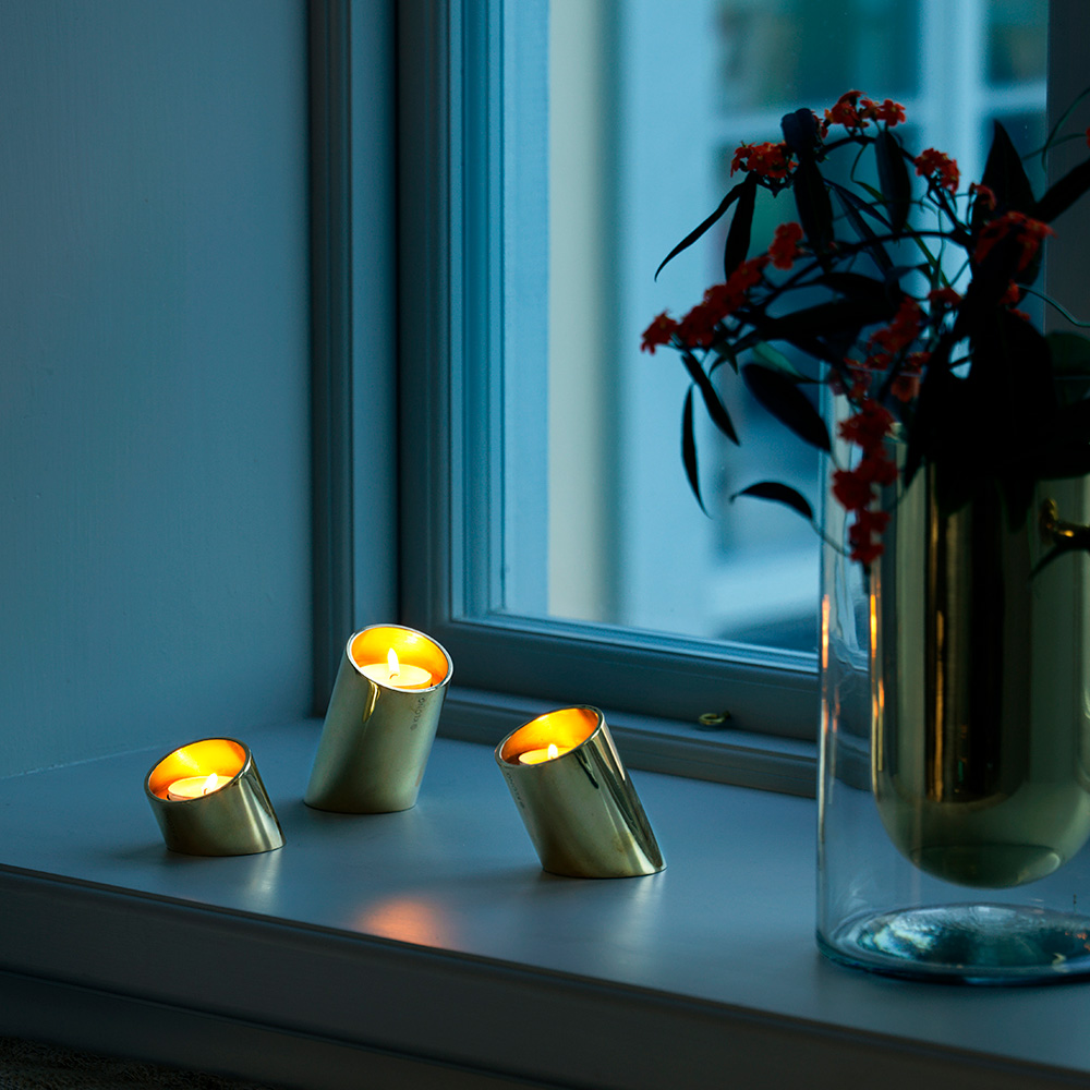 Klong Tipp lysestake 3 deler messing