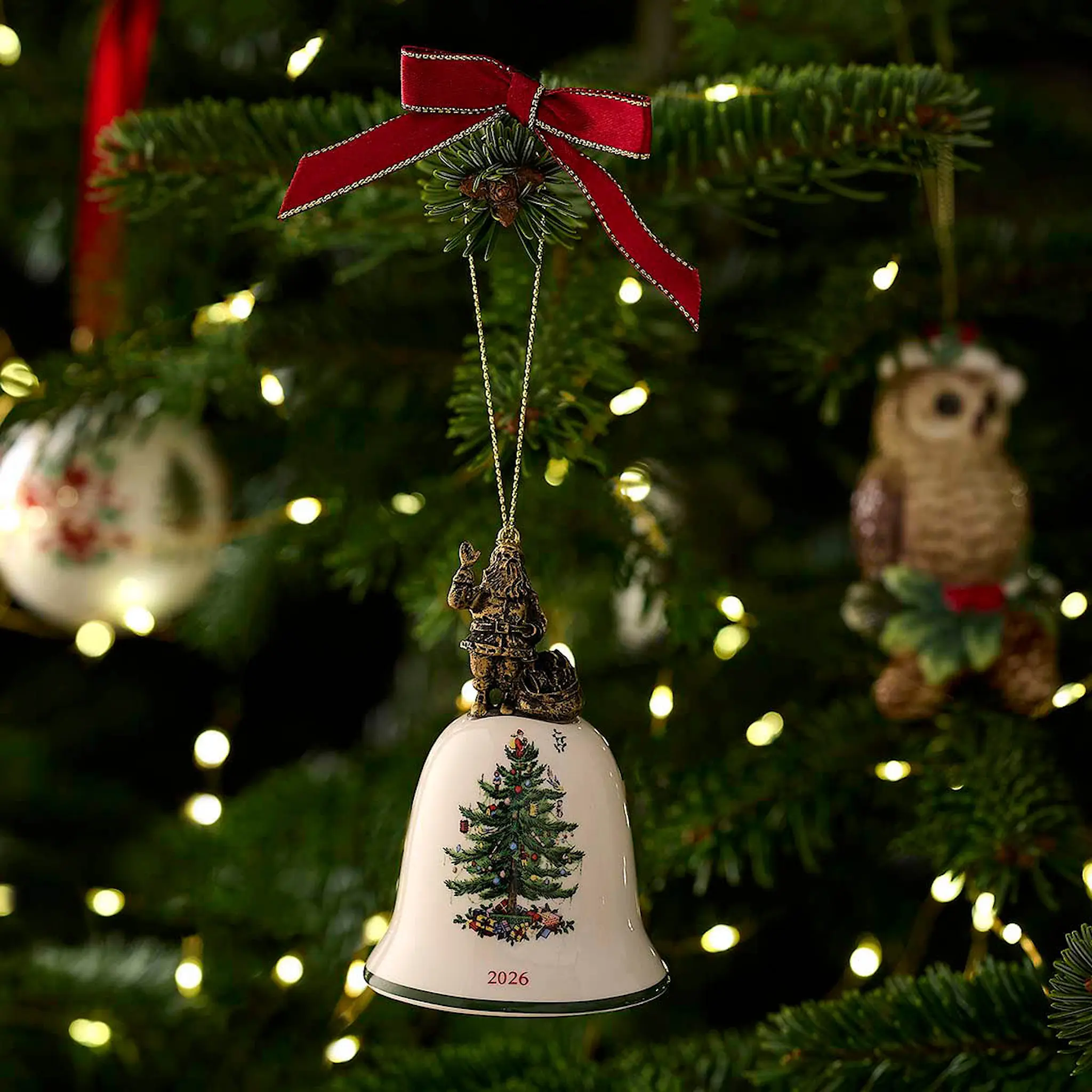 Spode Christmas Tree juletrepynt Santa Annual Bell 2026