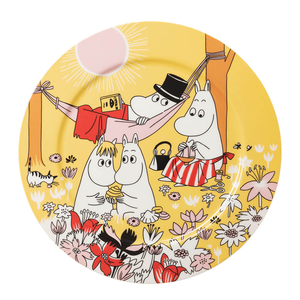 Moomin Arabia - Muumi Tarjoiluastia 30 cm Perheen Parissa Keltainen
