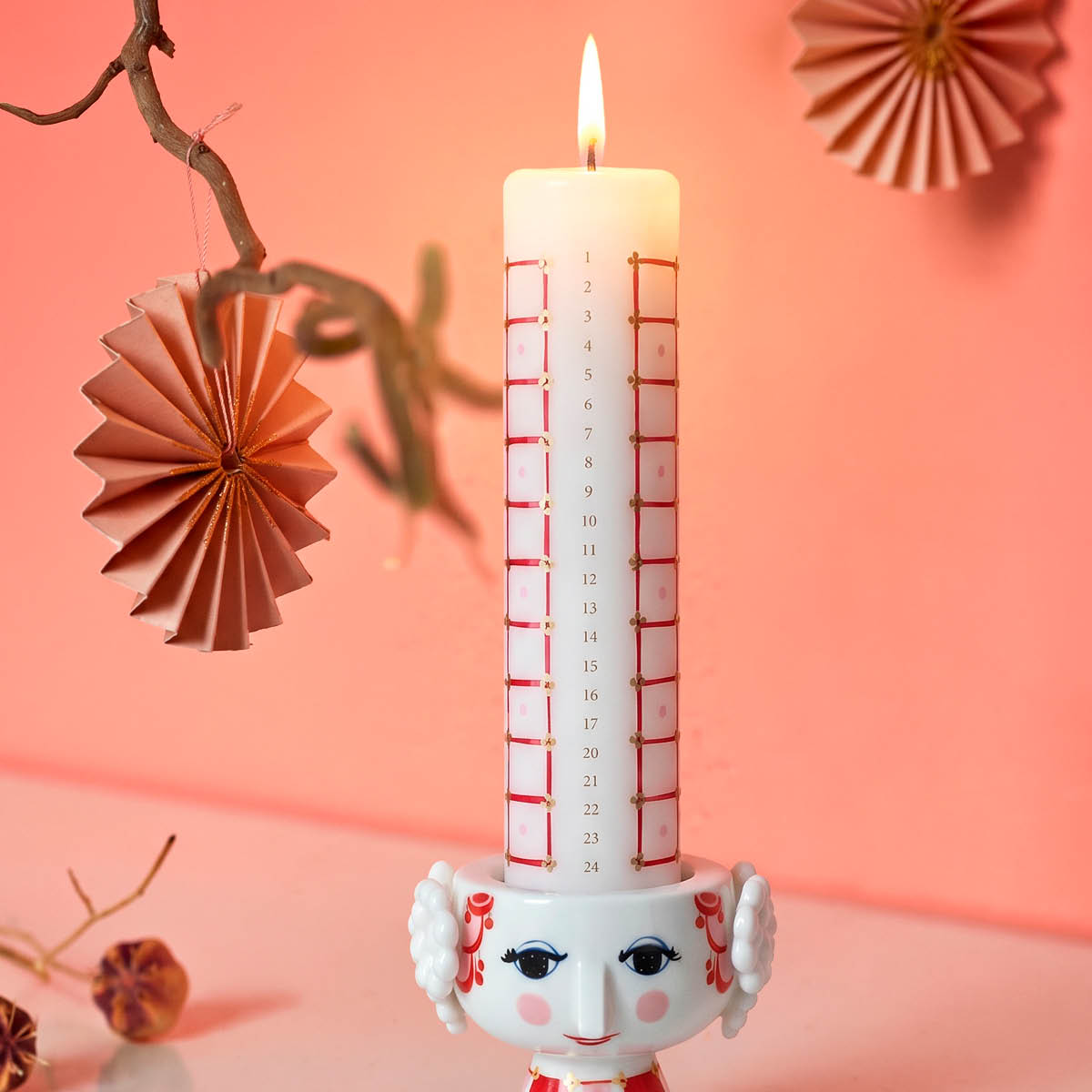 Bjørn Wiinblad Eva adventsljus 2026 25 cm röd