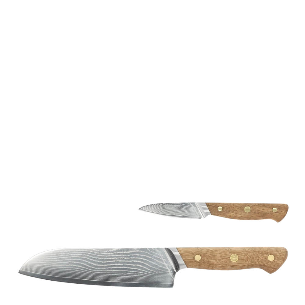 Pillivuyt Gourmet Douron knivsett 2 deler damaskusstål/eik