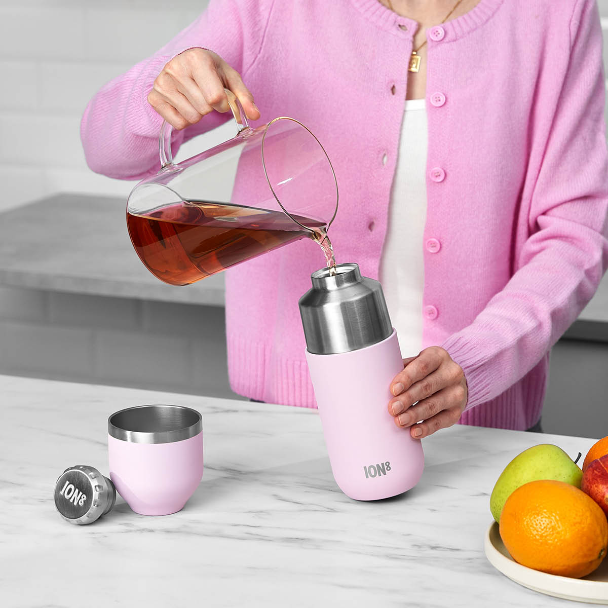 ION8 Luma termosflaska med kopp 0,7 L rose quartz