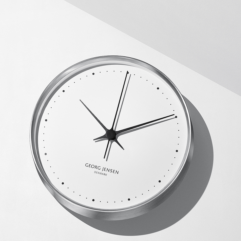 Georg Jensen Henning Koppel Kello 30 cm Teräs/Valkoinen