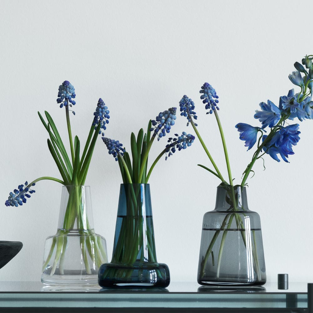 Holmegaard Flora Vas 12 cm Blå lång hals