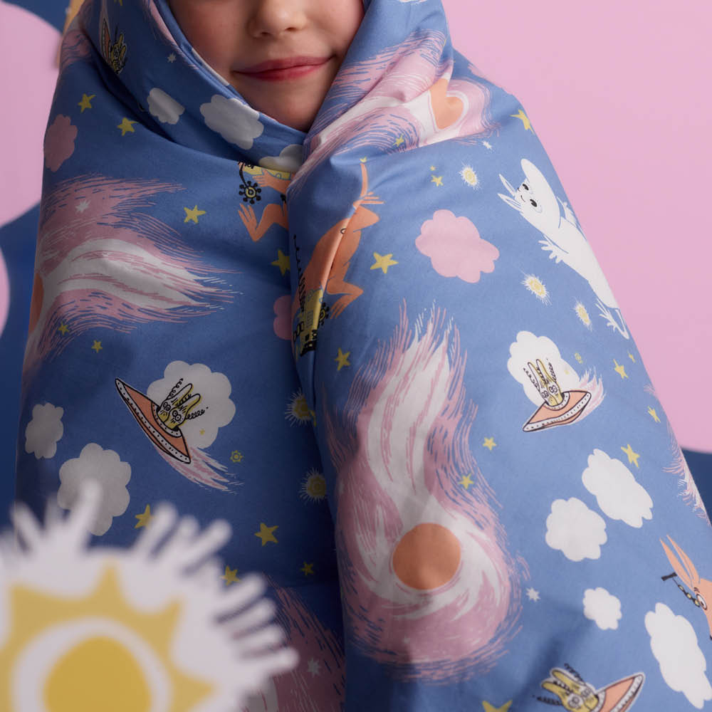 Moomin Arabia Mumin påslakanset 85x125 cm Rymdäventyr blå