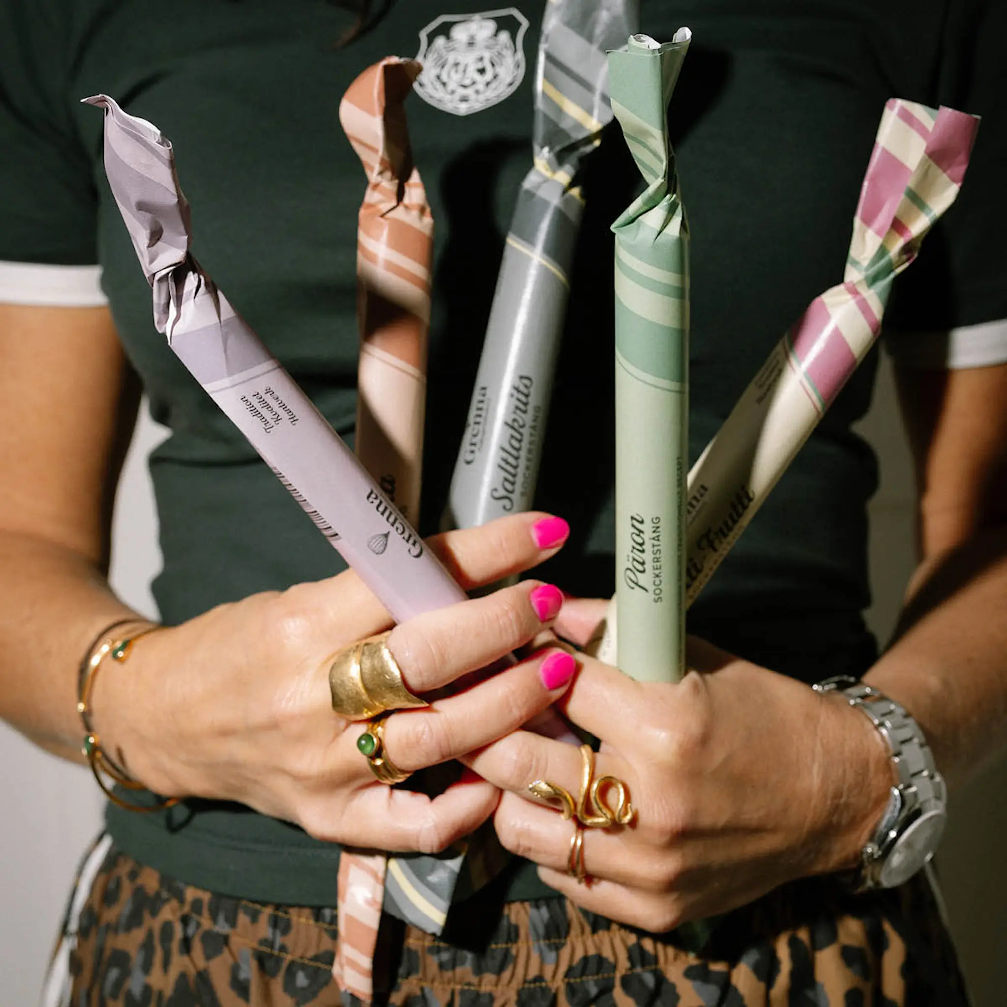 IN10SE Polkagris karamellstänger 5-pack 250 g röd