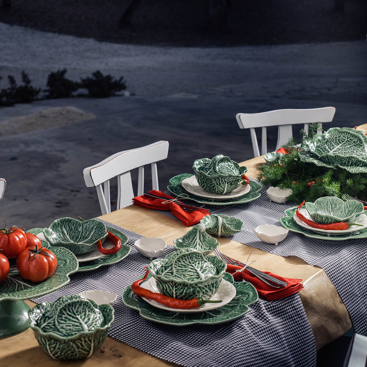 Bordallo Pinheiro Cabbage stettfat 31x13 cm kål grønn