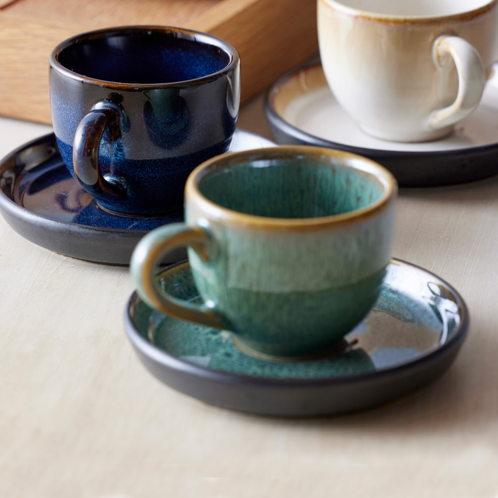 Bitz Gastro espressokopp m/skål 7 cl grønn/svart