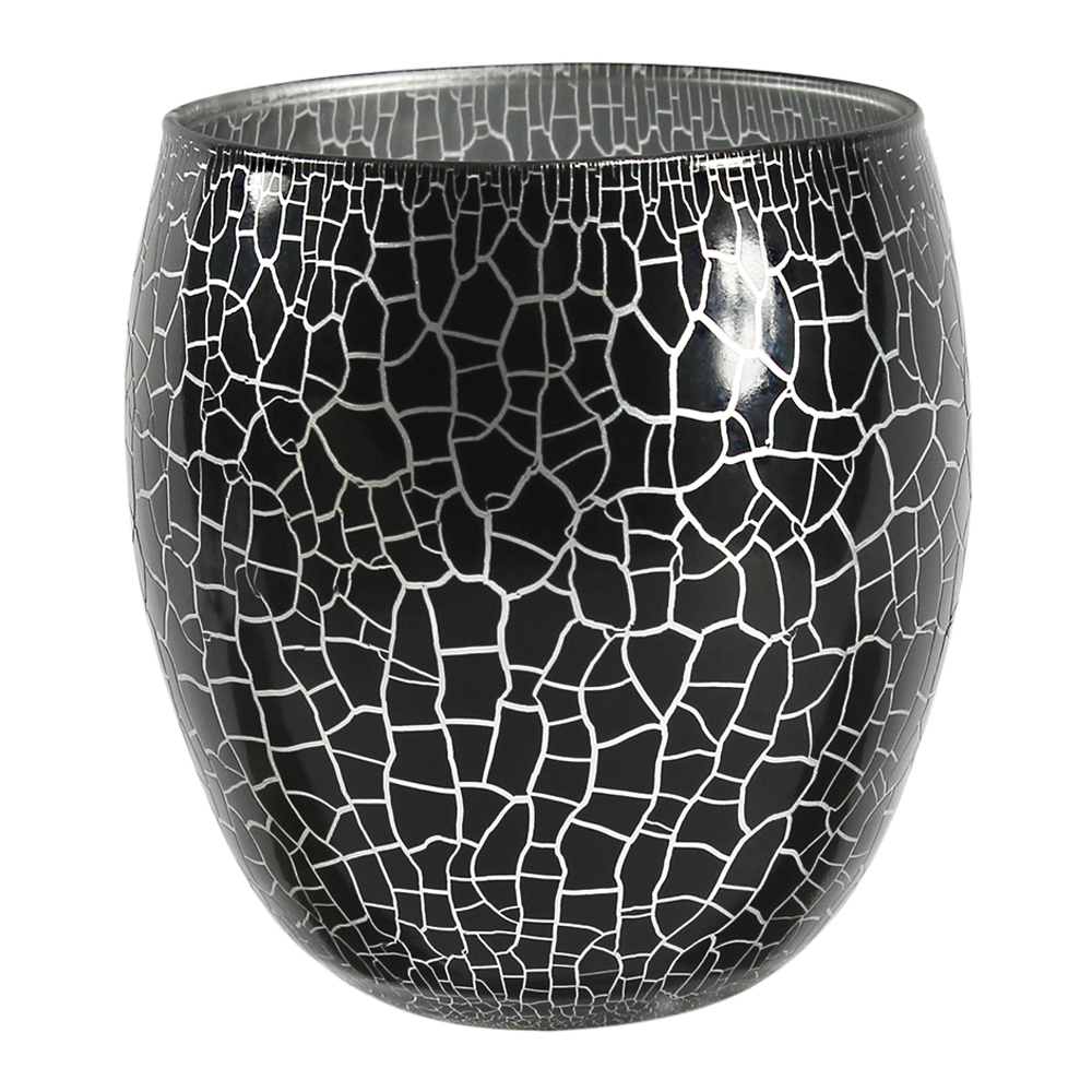 Nybro Crystal - Croco Kynttilälyhty 10 cm Musta/Hopea