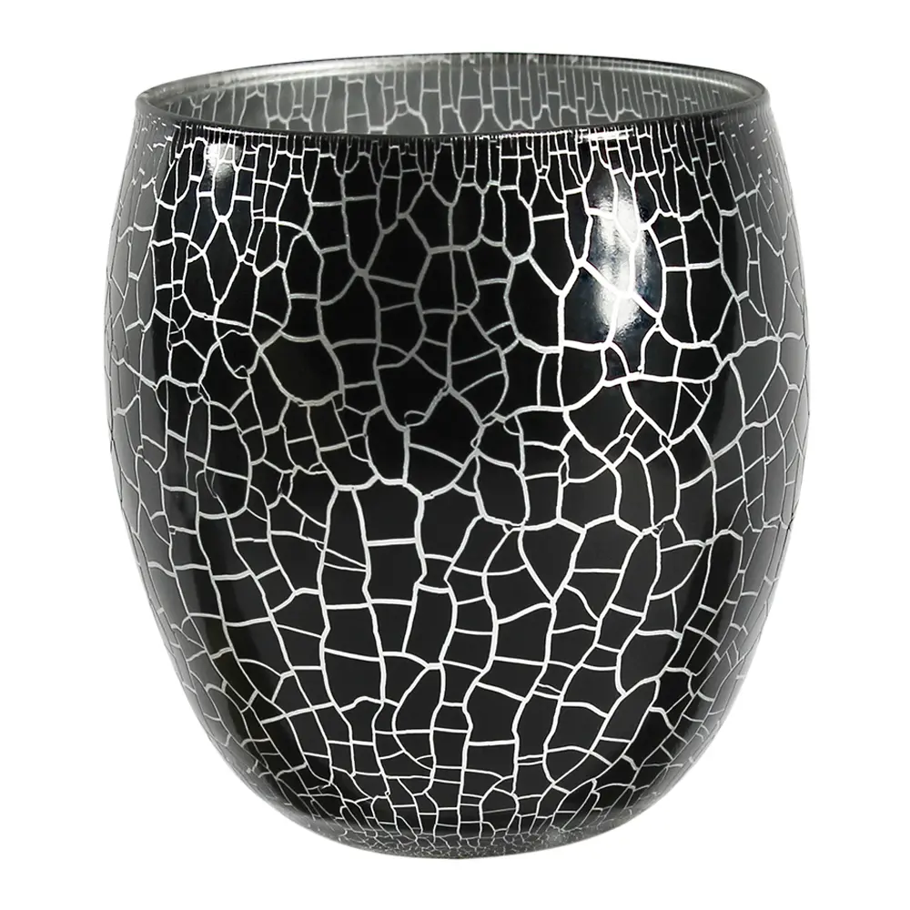 Croco telysholder 10 cm svart/sølv