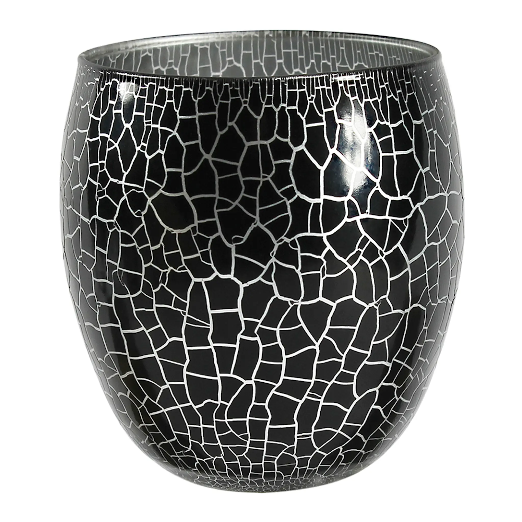 Nybro Crystal Croco Ljuslykta 10 cm Svart/Silver