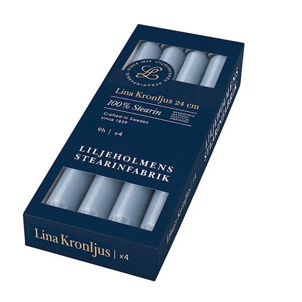 Lina kronljus 24 cm 4-pack duvblå