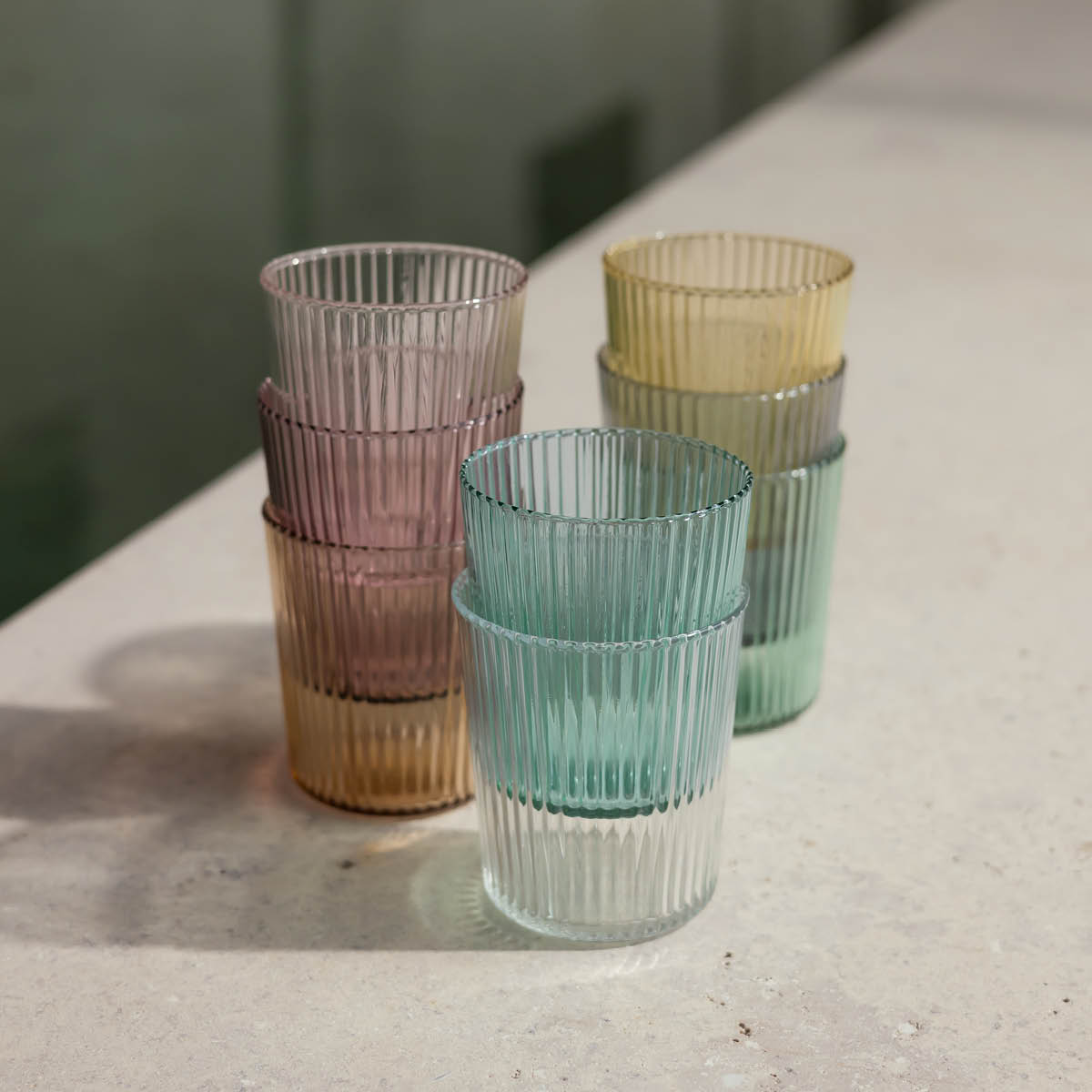 Paveau Ribbed Elegance glas Pink 25 cl rosa