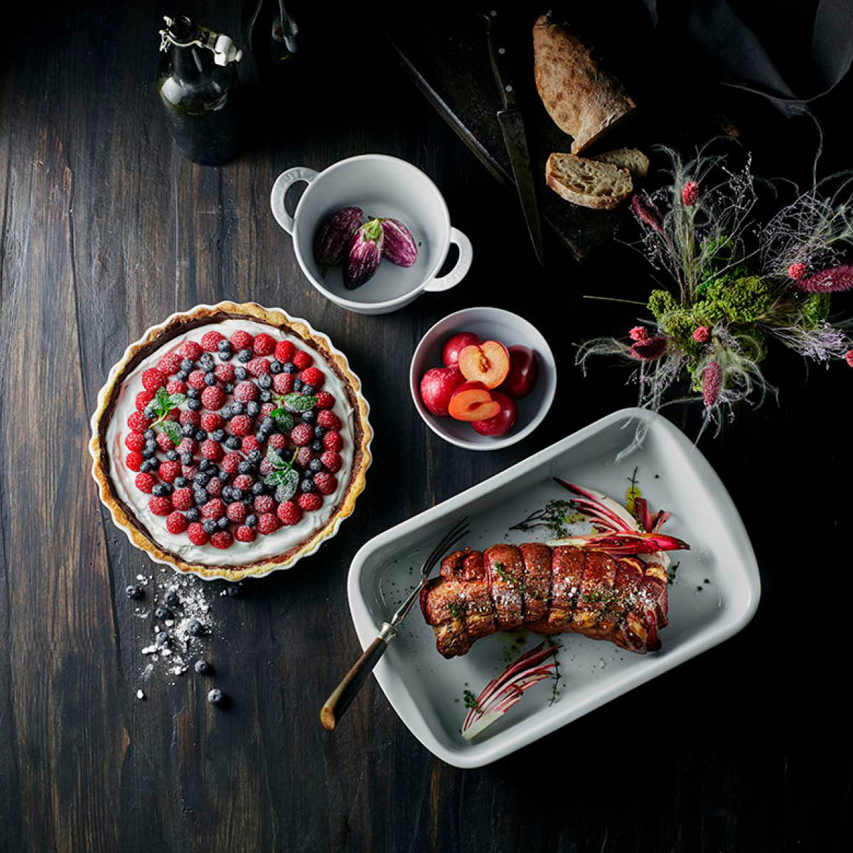 Pillivuyt Toulouse ildfast form med håndtak 11 cm 23 cl hvit