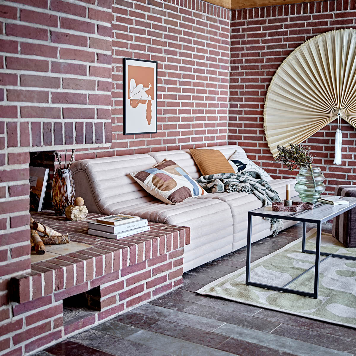 Bloomingville Alk Viltti 160x130 cm Vihreä