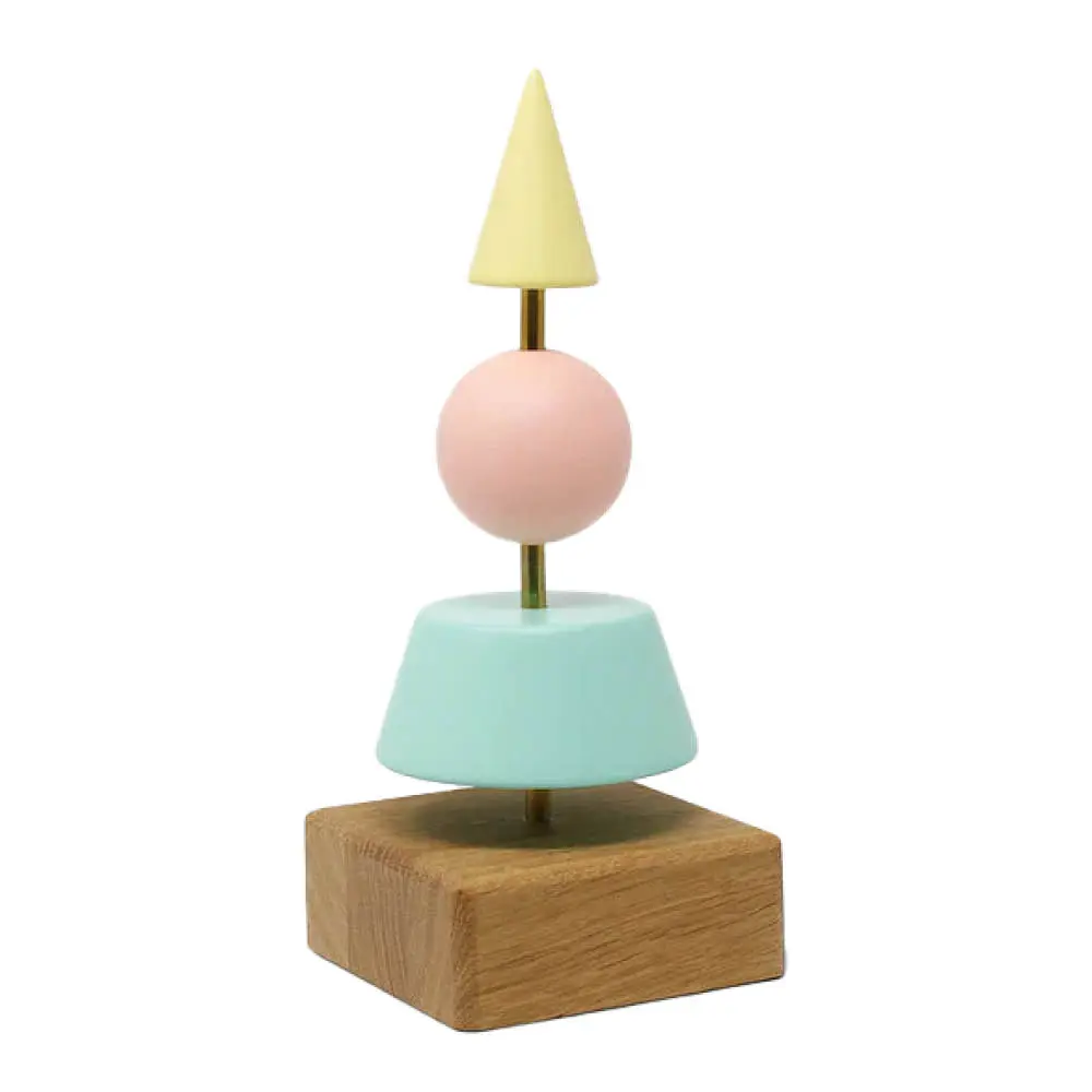 Puufiguuri Joulukuusi Helga 21 cm Turkoosi/Roosa/Keltainen