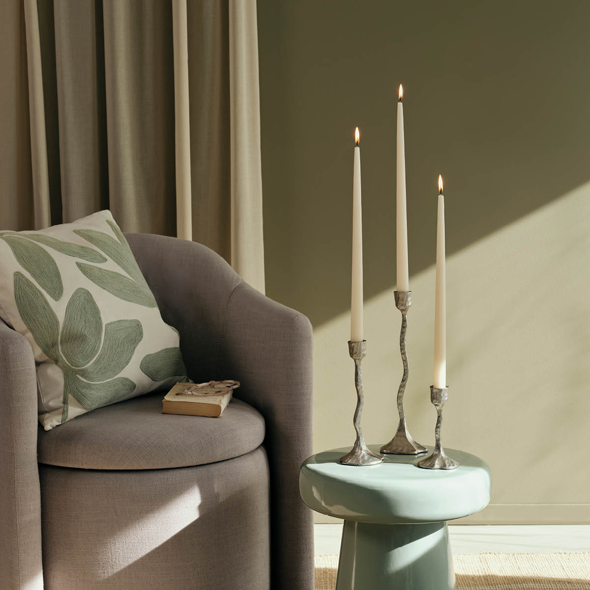 Broste Copenhagen Amy Kynttilänjalka 9x31 cm Hopea