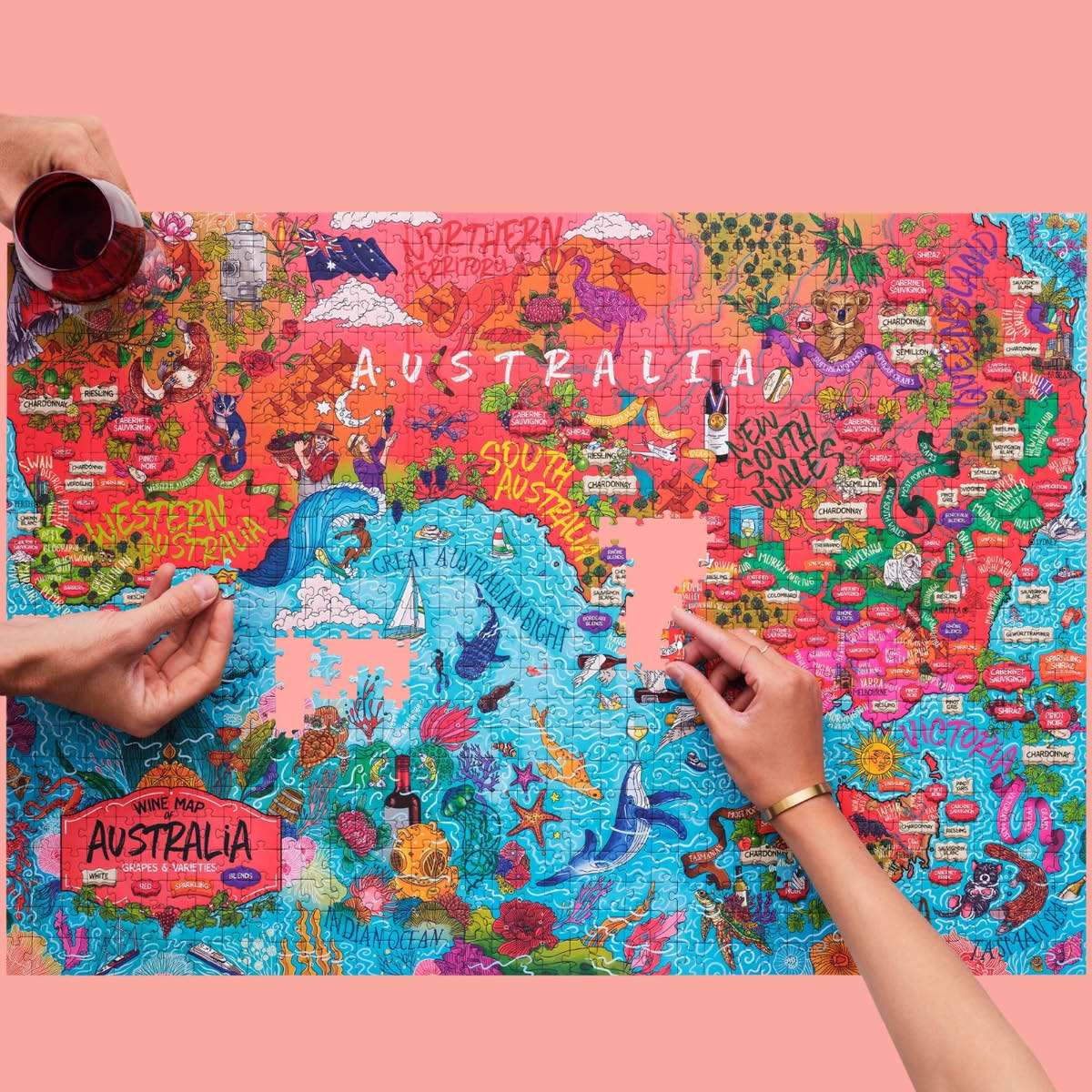 Water and Wines Wine Puzzle Palapeli Australia 1000 palaa