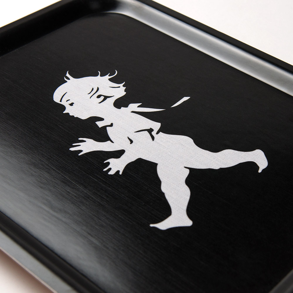 SOLSTICKAN Bricka 36x28 cm Svart/Vit