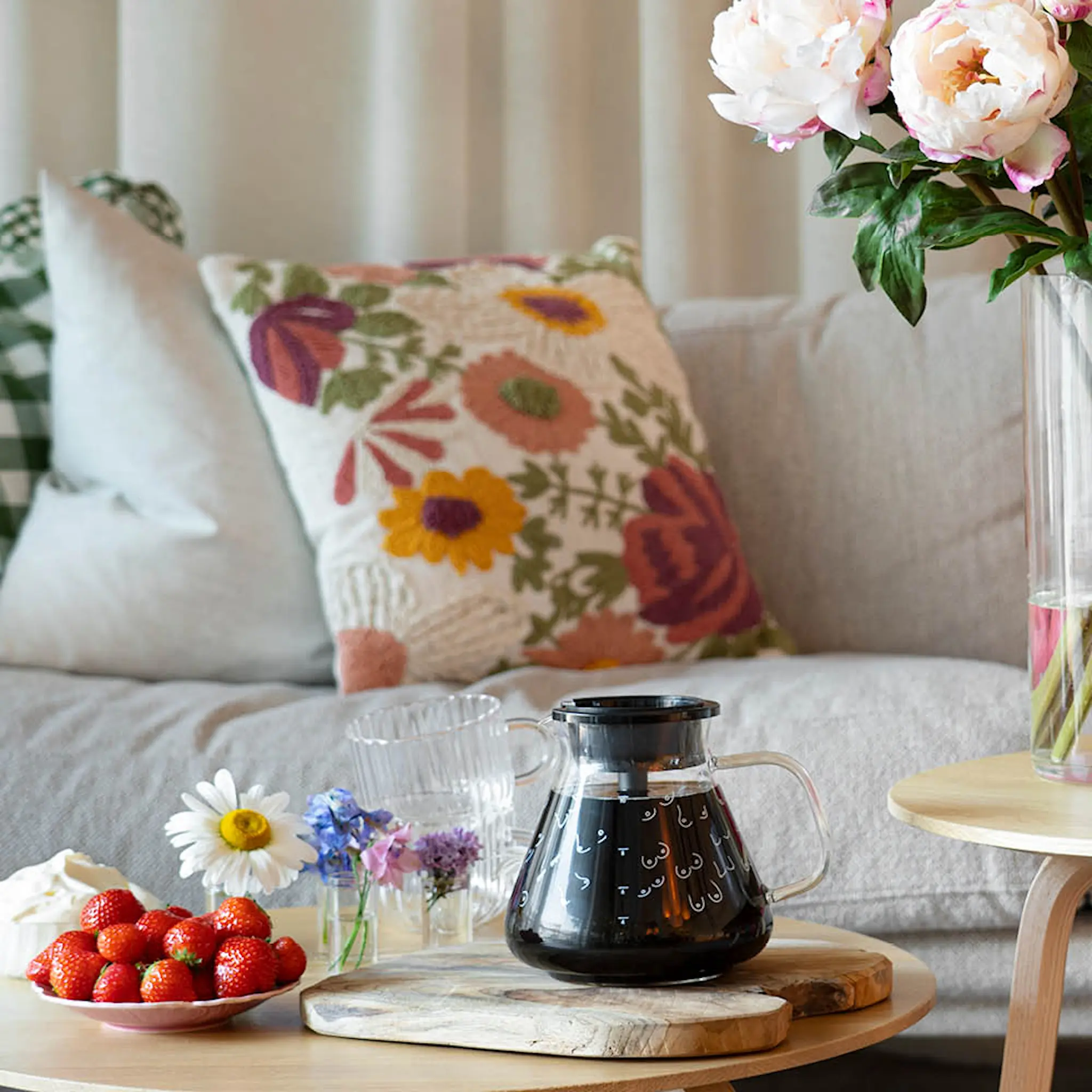 OBH Nordica Rosa sløyfe glasskanne 1,25L til Blooming kaffetrakter brystmønster hover