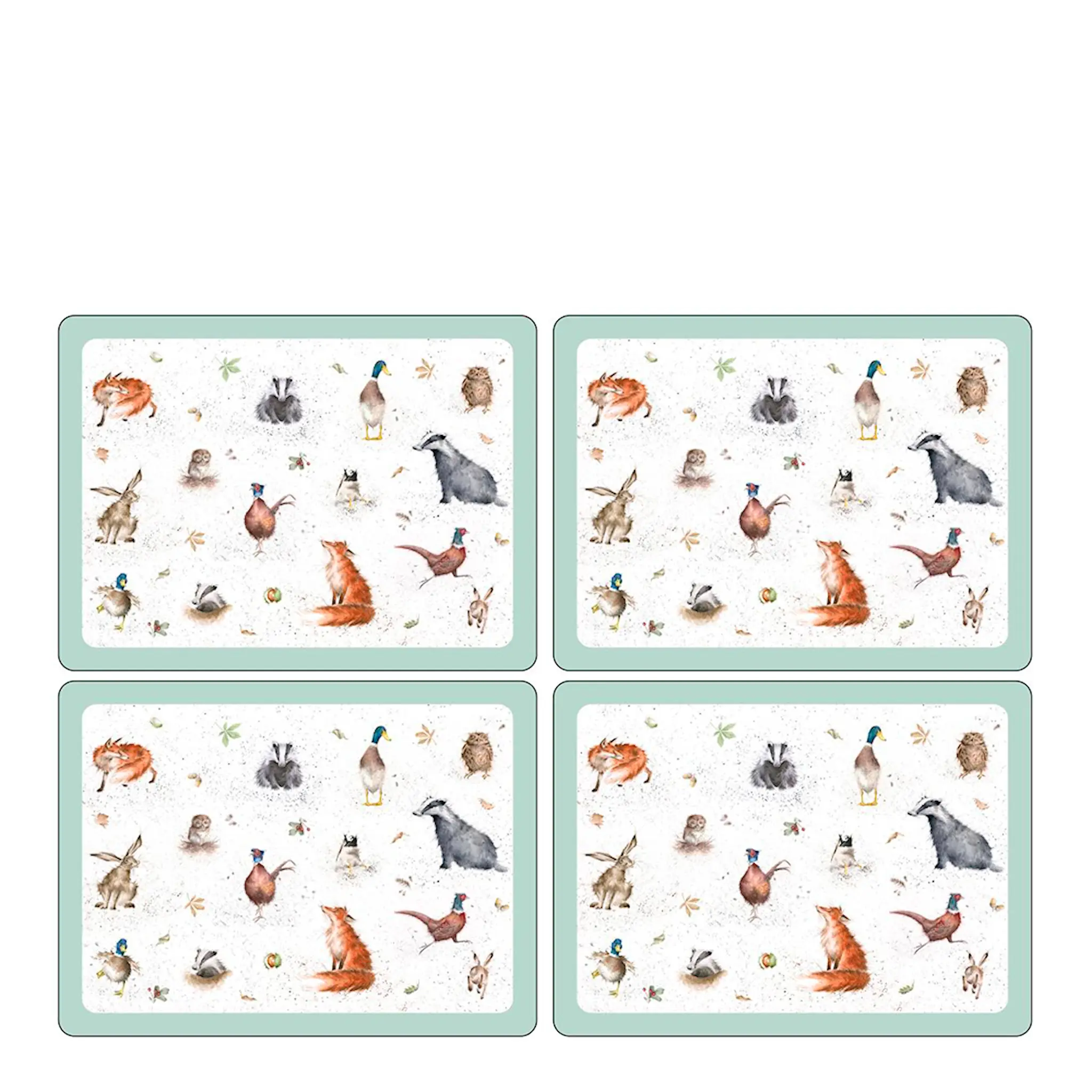 Wrendale Design Bordstablett 40x30 cm 4-pack Djur