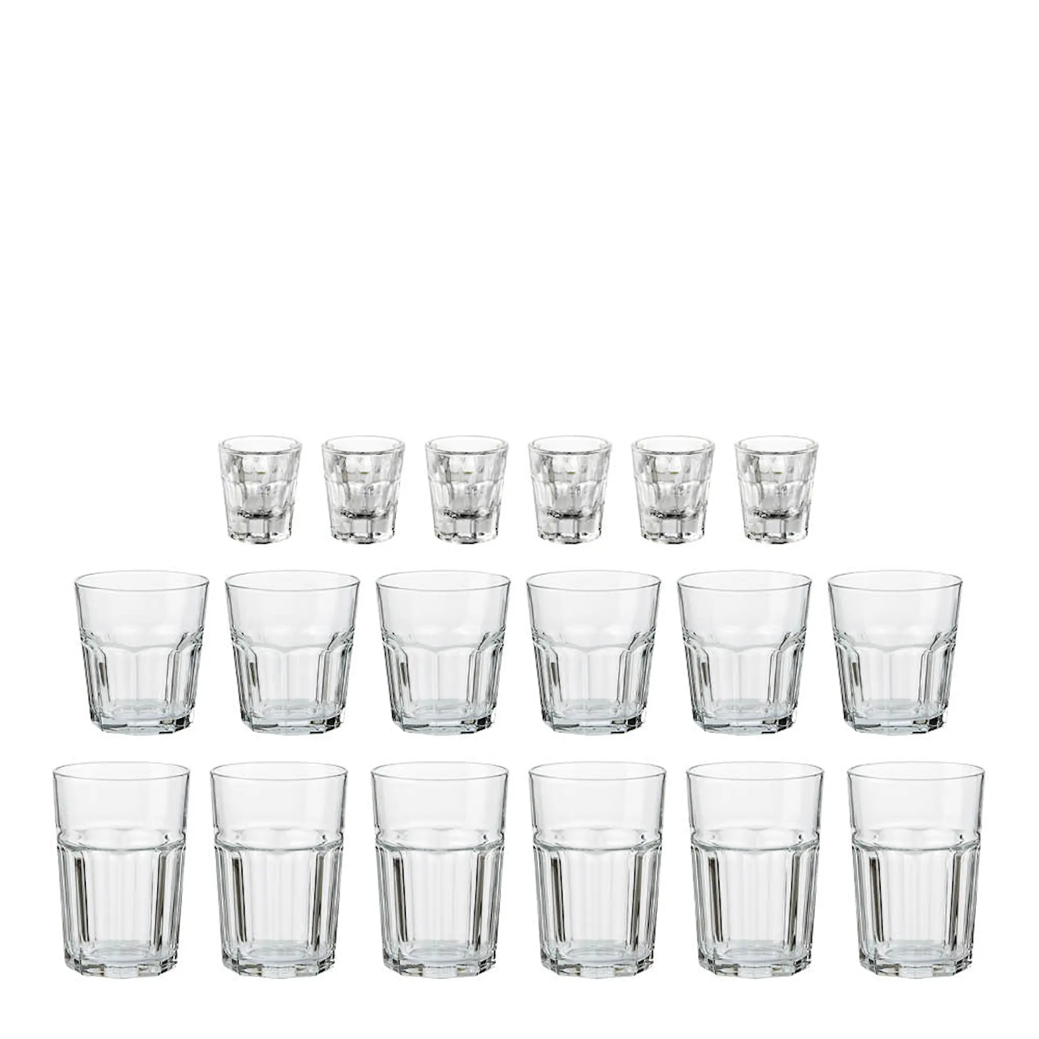 Aida Atelier Granit glas 18 delar 6x36 cl + 6x28 cl + 6x5 cl