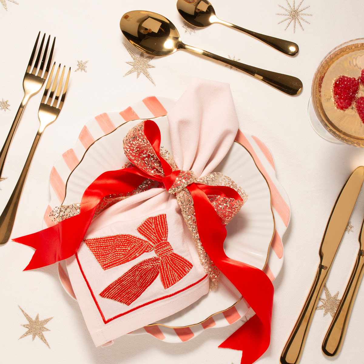 Vondels Santa's Favorites servett 45 cm 2-pack Rosett rosa