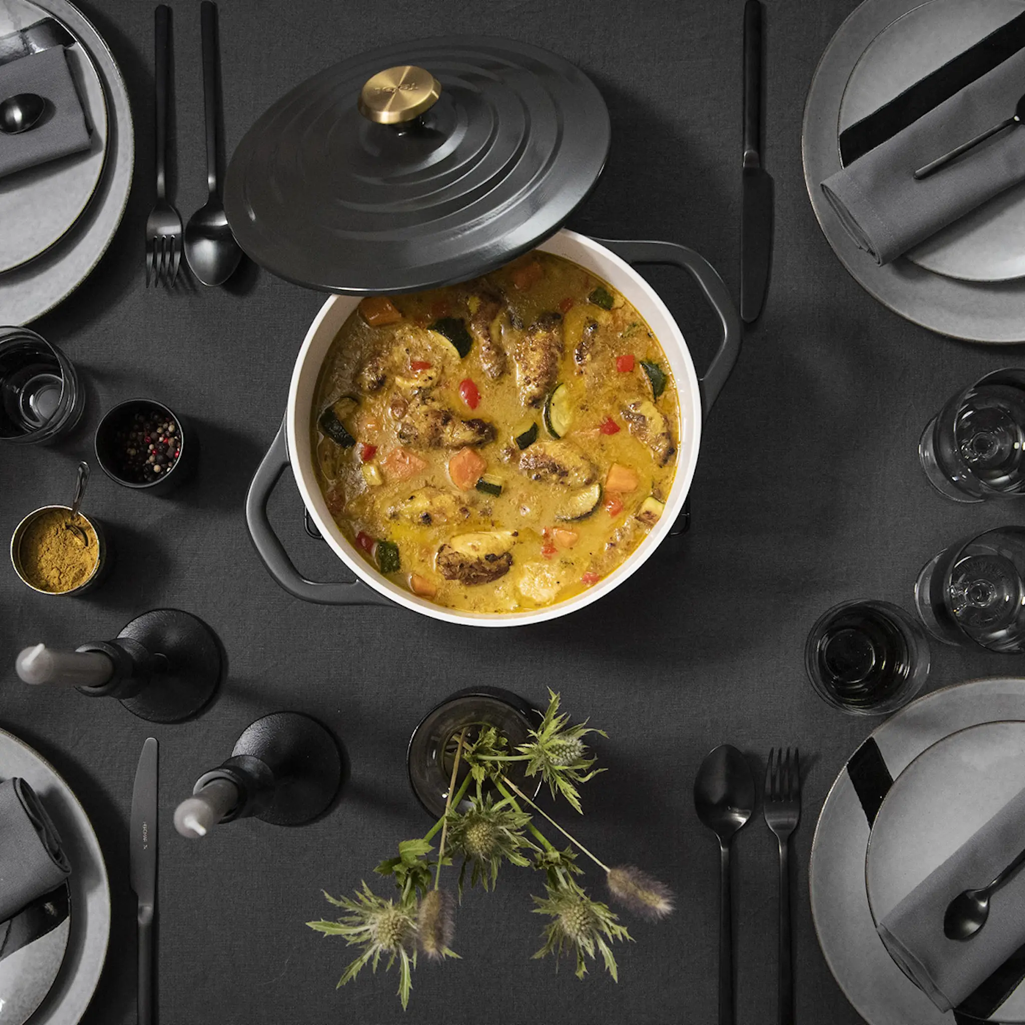 Tefal Air Gryta 24 cm Grå