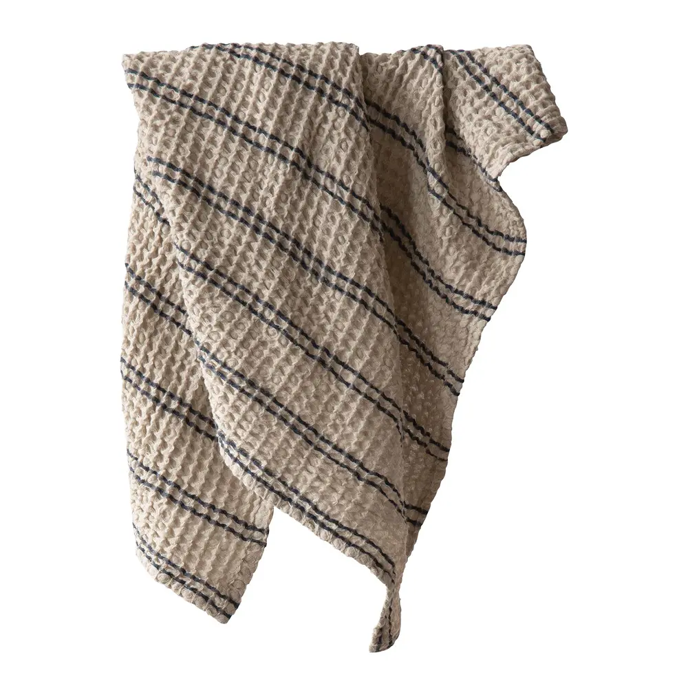 Nella håndkle vaflet 50x70 cm blue stripe