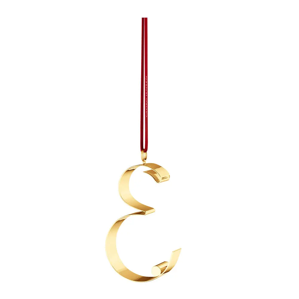 Ornament pyntebokstav E gull