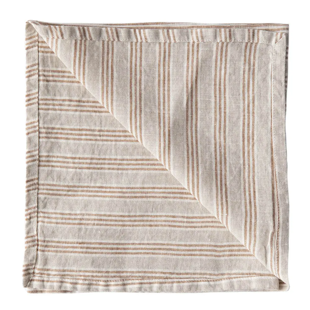 Lautasliina pellava 45x45 cm Hazelnut Stripe