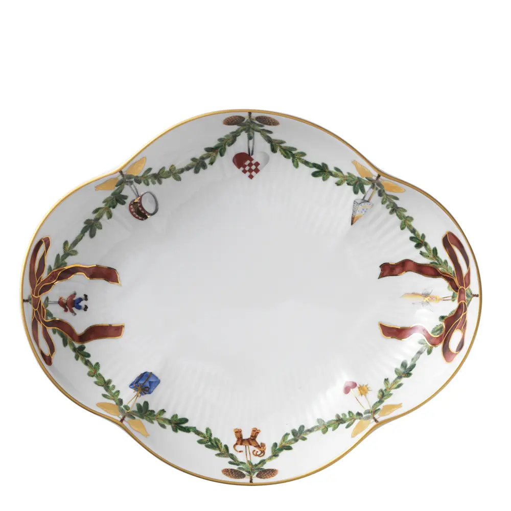 Stjerne Riflet Jul fat 22 cm