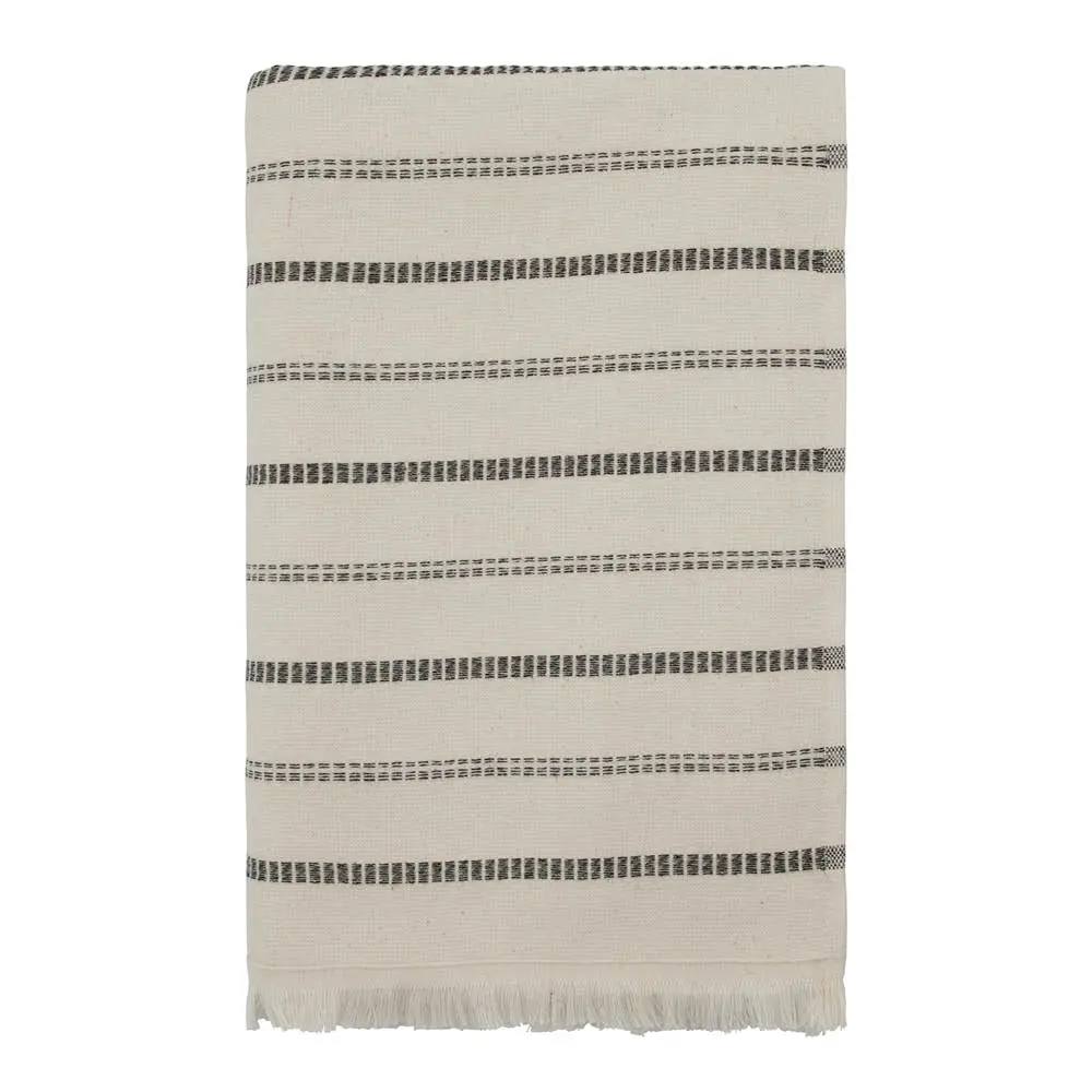 Käsipyyhe 70x140 cm Offwhite/Musta