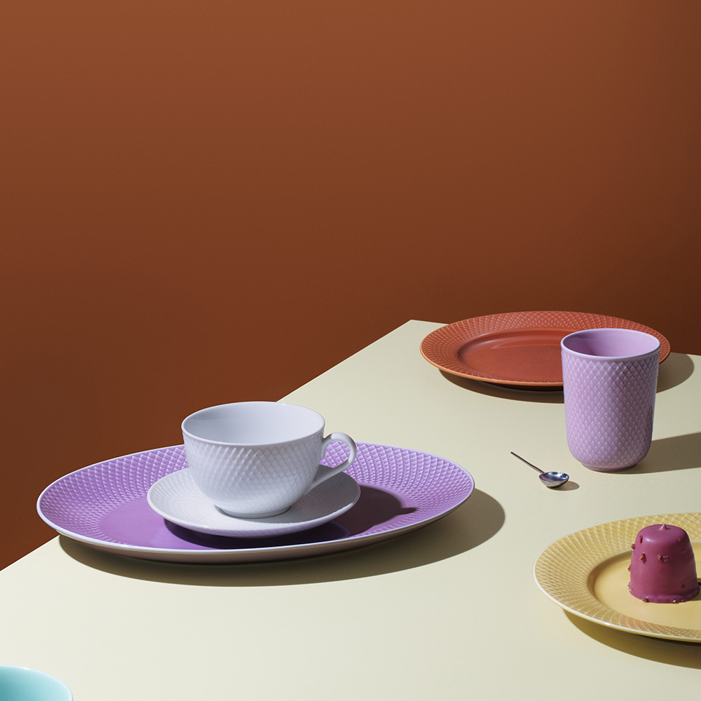 Lyngby Porcelæn Rhombe Color oval serveringsfat