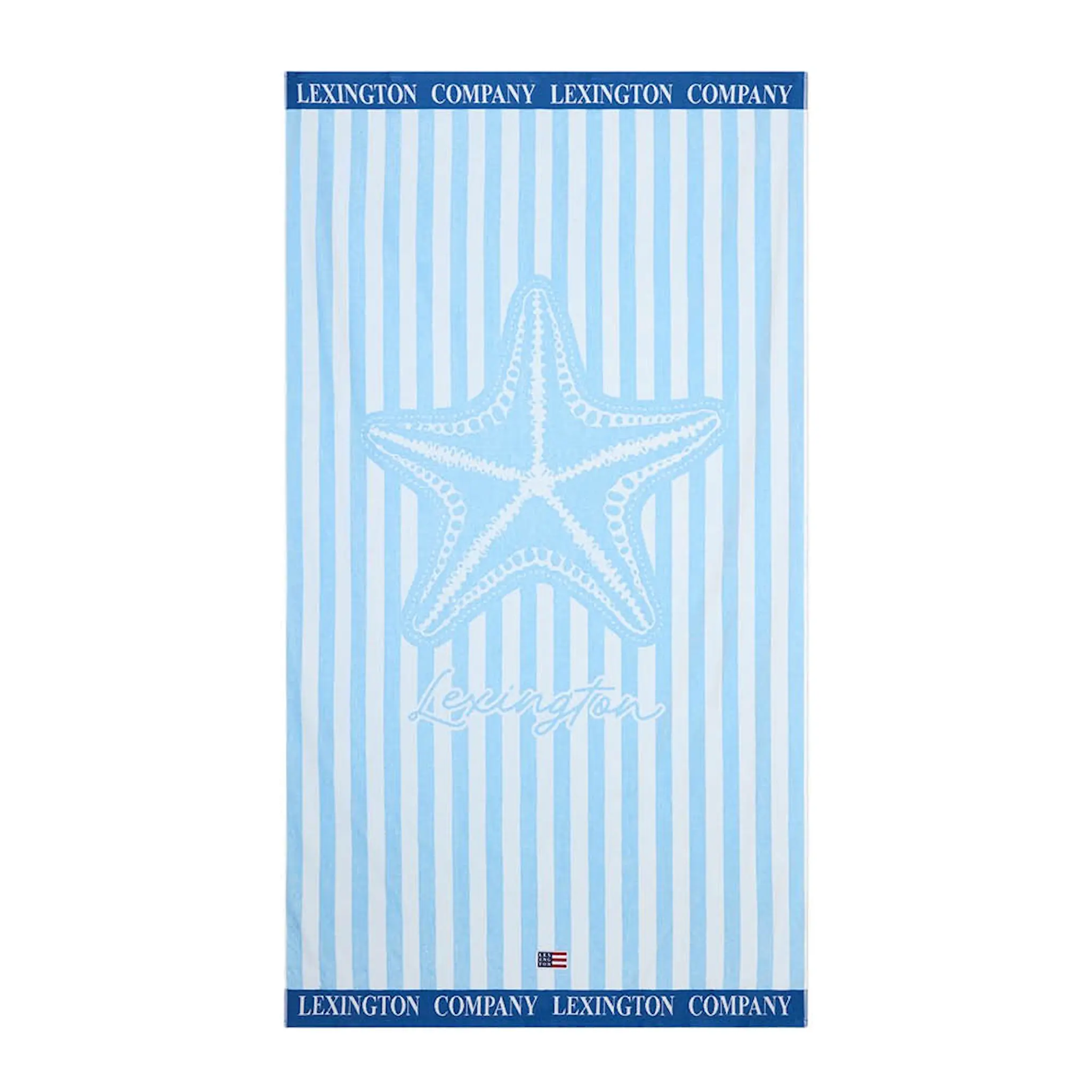Lexington Rantapyyhe 180x100 cm Sininen/Valkoinen