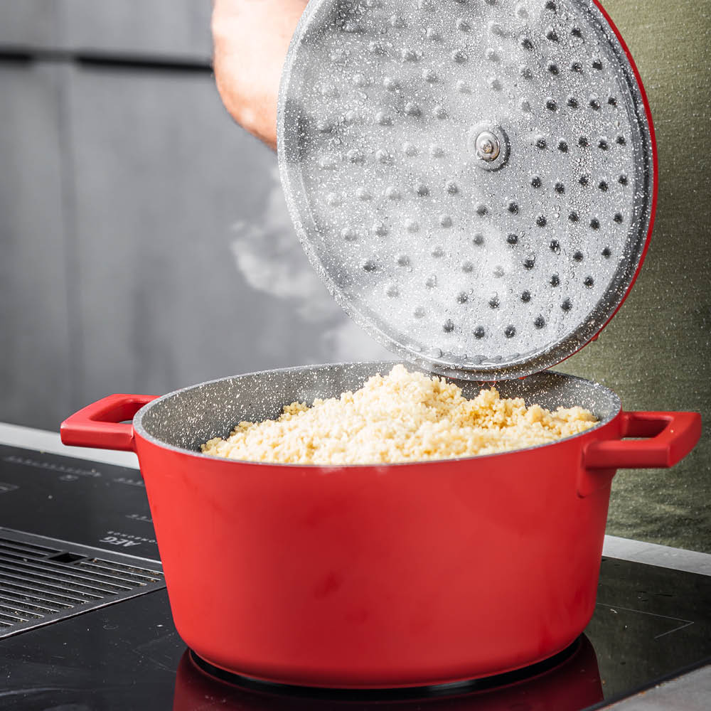 MasterClass Cast Aluminium gryta 4 L röd