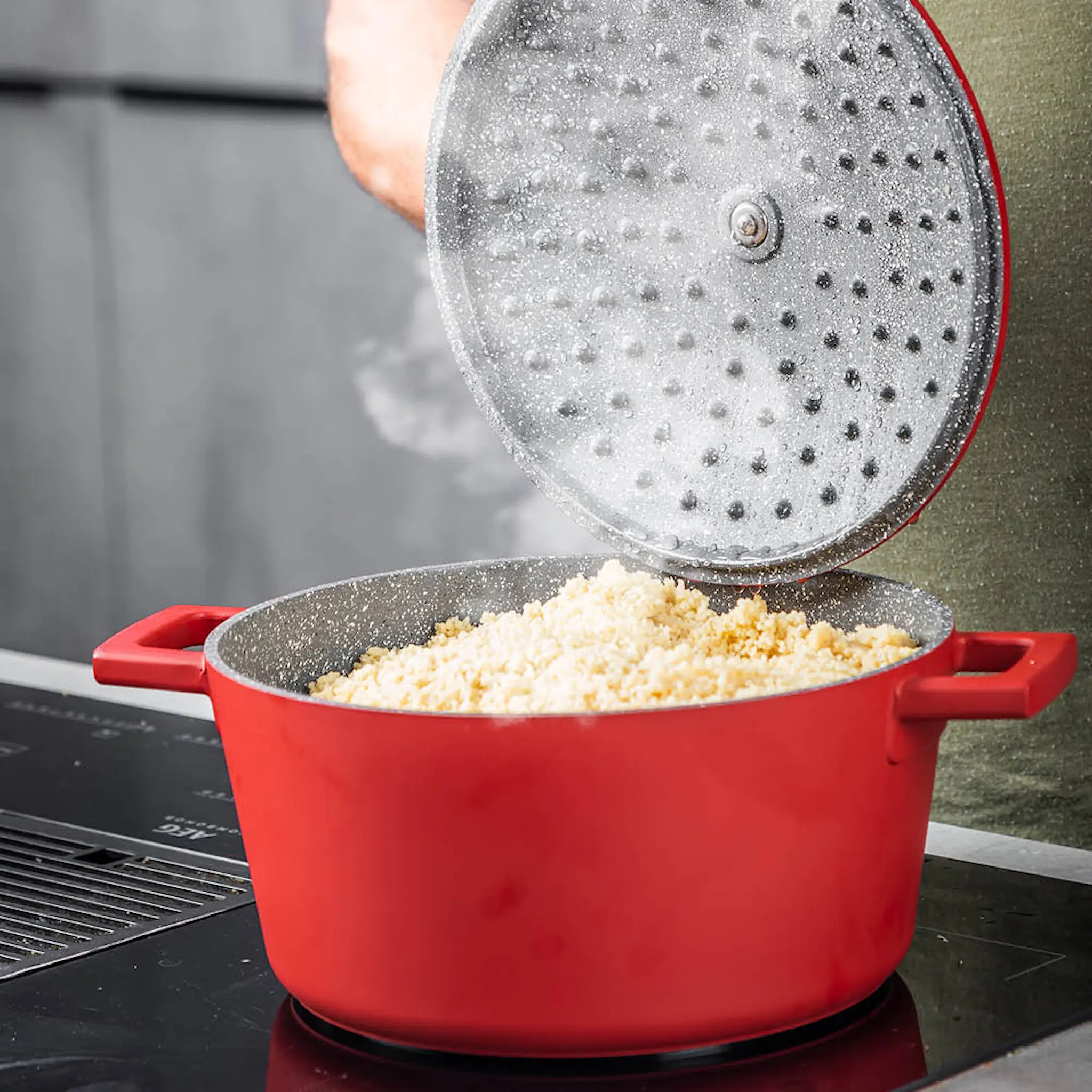 MasterClass Cast Aluminium gryta 4 L röd