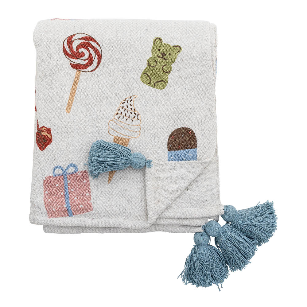 Bloomingville MINI Sweets pläd 160x130 cm natur/multi