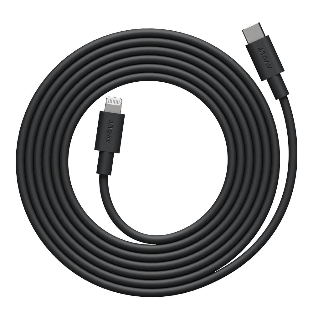 Avolt - Cable 1 USB-C - Lightning Kaapeli 2 m Stockholm Black