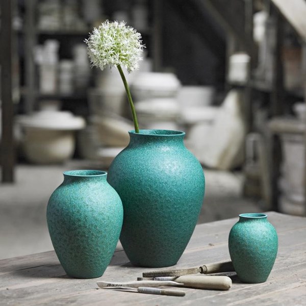 Knabstrup Keramik Knabstrup Vas 12,5 cm Verdigris turkos